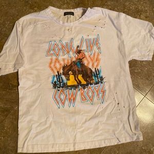 Long Live Cowboys distressed Tee.